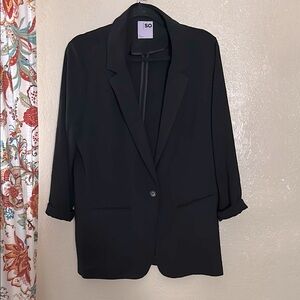 SO Black Single-Button Blazer